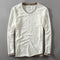 V-Neck Long Sleeve T-Shirt for Men - White