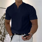 V-Neck Slim Fit T-Shirt for Men - Navy Blue