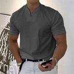 V-Neck Slim Fit T-Shirt for Men - Dark Gray