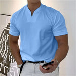 V-Neck Slim Fit T-Shirt for Men - Blue