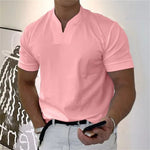 V-Neck Slim Fit T-Shirt for Men - Pink