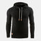 Waffle Knit Hoodie Pullover for Men - Black