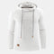 Waffle Knit Hoodie Pullover for Men - White