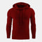 Waffle Knit Hoodie Pullover for Men - Red