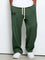 Wide Leg Drawstring Trousers for Men - Dark Green