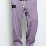 Wide Leg Drawstring Trousers for Men - Purple