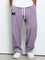 Wide Leg Drawstring Trousers for Men - Purple