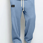 Wide Leg Drawstring Trousers for Men - Blue