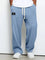Wide Leg Drawstring Trousers for Men - Blue