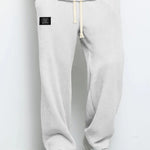 Wide Leg Drawstring Trousers for Men - White