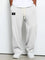 Wide Leg Drawstring Trousers for Men - White