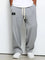 Wide Leg Drawstring Trousers for Men - Grey