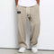 Wide Leg Drawstring Trousers for Men - Khaki