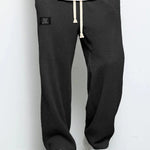Wide Leg Drawstring Trousers for Men - Black