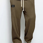 Wide Leg Drawstring Trousers for Men - Dark Brown