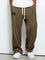 Wide Leg Drawstring Trousers for Men - Dark Brown