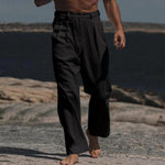 Wide Leg Linen Trousers for Men - View 4