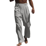 Wide Leg Linen Trousers for Men - View 5