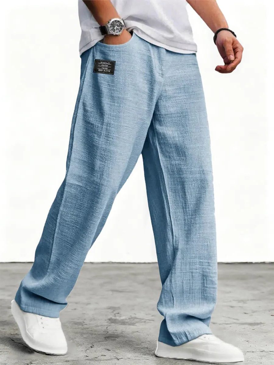 Wide-Leg Linen Trousers for Men