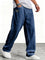 Wide-Leg Linen Trousers for Men - Navy Blue