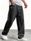 Wide-Leg Linen Trousers for Men - Black