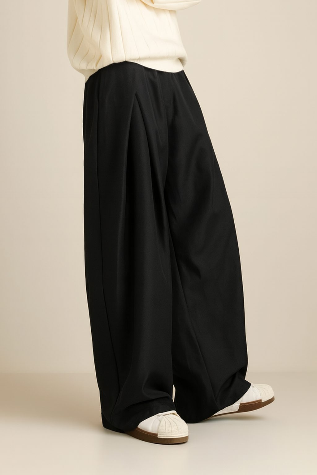 Wide Leg Pleated Trousers for Men - View 5