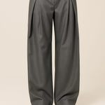 Wide Leg Pleated Trousers for Men - Gray