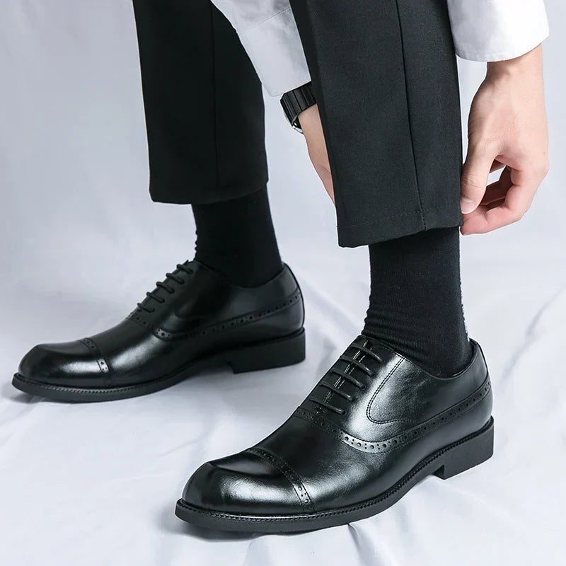 Wingtip Lace-Up Derby Shoes for Men - View 17