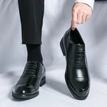 Wingtip Lace-Up Derby Shoes for Men - Black