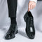 Wingtip Lace-Up Derby Shoes for Men - Black
