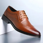 Wingtip Lace-Up Oxford Shoes for Men - Brown