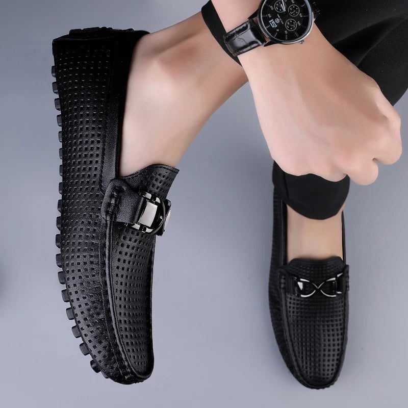 Woven Loafer with Metal Buckle for Men - View 6