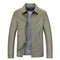 Zip-Up Collar Jacket for Men - Khaki