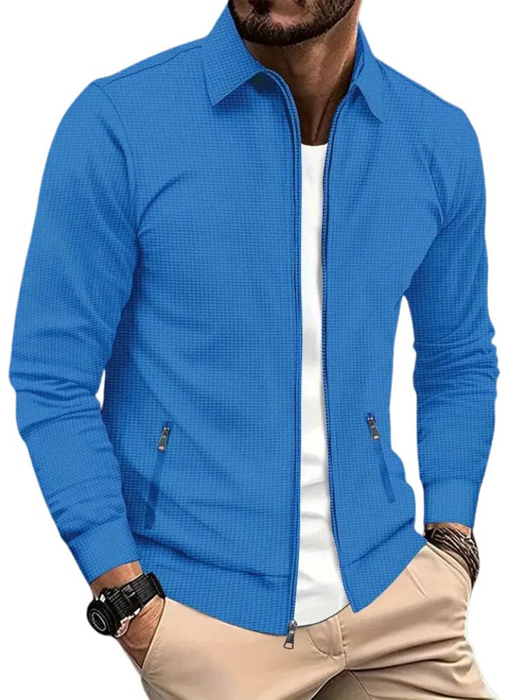 Zip-Up Collared Shirt Jacket for Men