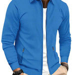 Zip-Up Collared Shirt Jacket for Men