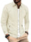 Zip-Up Collared Shirt Jacket for Men - Beige
