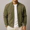 Zip-Up Suede Bomber Jacket for Men - Army Green