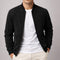 Zip-Up Suede Bomber Jacket for Men - Black