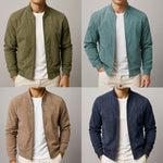Zip-Up Suede Bomber Jacket for Men - View 8