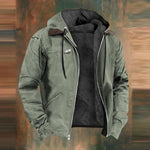 Zip-Up Hooded Jacket for Men - Green
