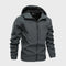 Zip-Up Hooded Softshell Jacket for Men - Gray