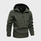 Zip-Up Hooded Softshell Jacket for Men - Olive Green