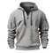 Zip-Up Hoodie with Arm Pocket for Men - Light Gray