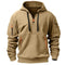 Zip-Up Hoodie with Arm Pocket for Men - Khaki