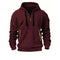 Zip-Up Hoodie with Arm Pocket for Men - Dark Red