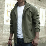 Zip-Up Overshirt Jacket for Men - Army Green