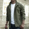 Zip-Up Overshirt Jacket for Men - Army Green