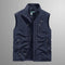 Zip-Up Stand Collar Cargo Vest for Men - Navy Blue
