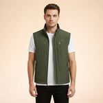 Zip-Up Stand Collar Cargo Vest for Men - View 4