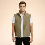 Zip-Up Stand Collar Cargo Vest for Men - View 6